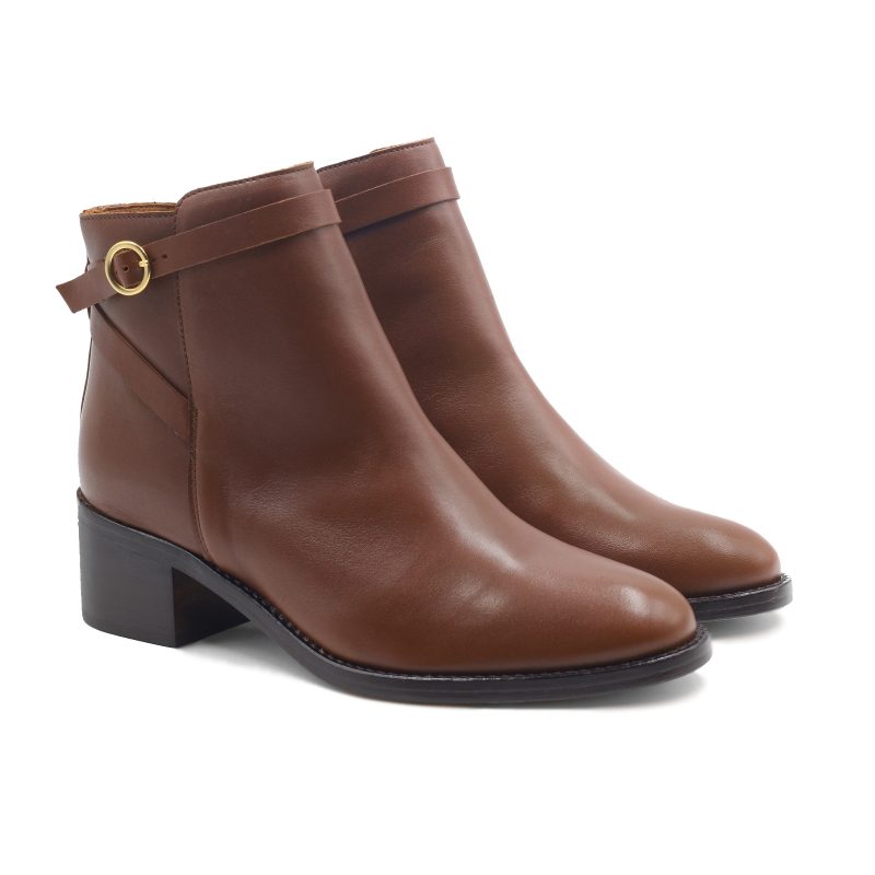 bottines cavalière cuir camel jules & jenn