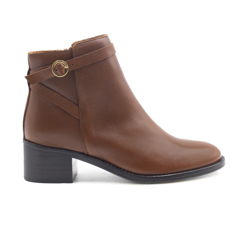 vue extérieur bottines cavalière cuir camel jules & jenn