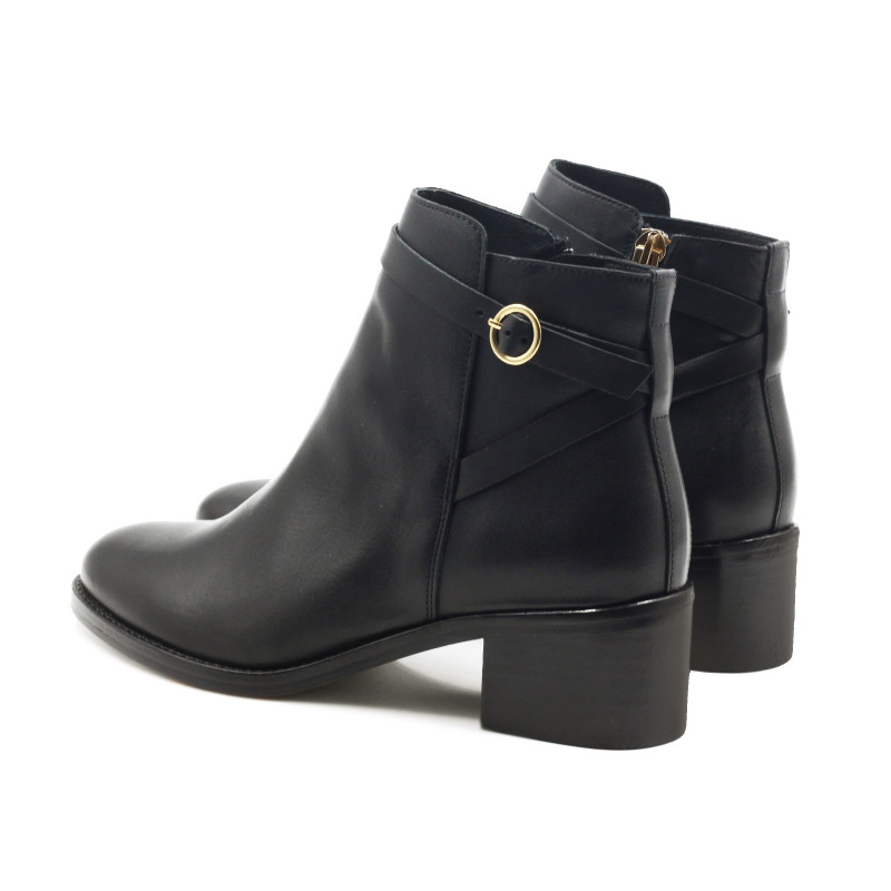 vue arrière bottines cavalière cuir noir jules & jenn
