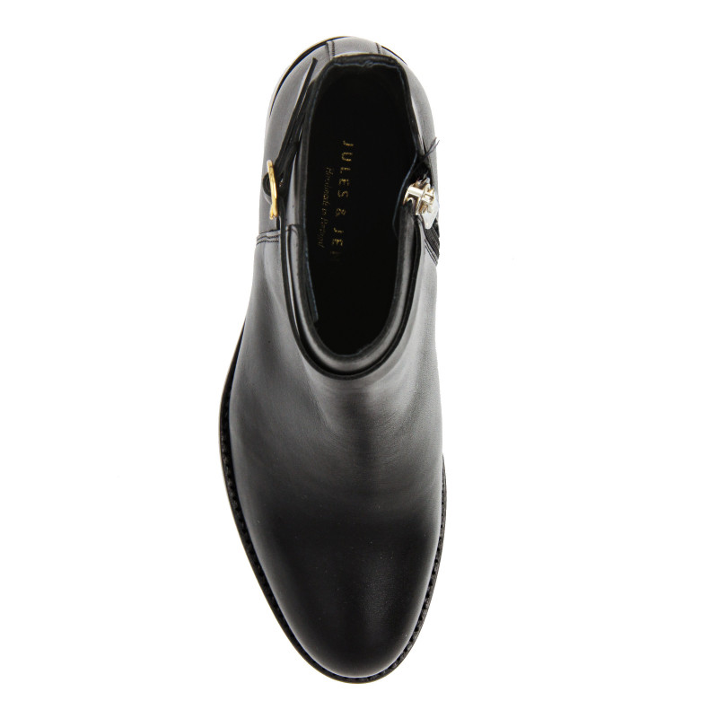 vue dessus bottines cavalière cuir noir jules & jenn