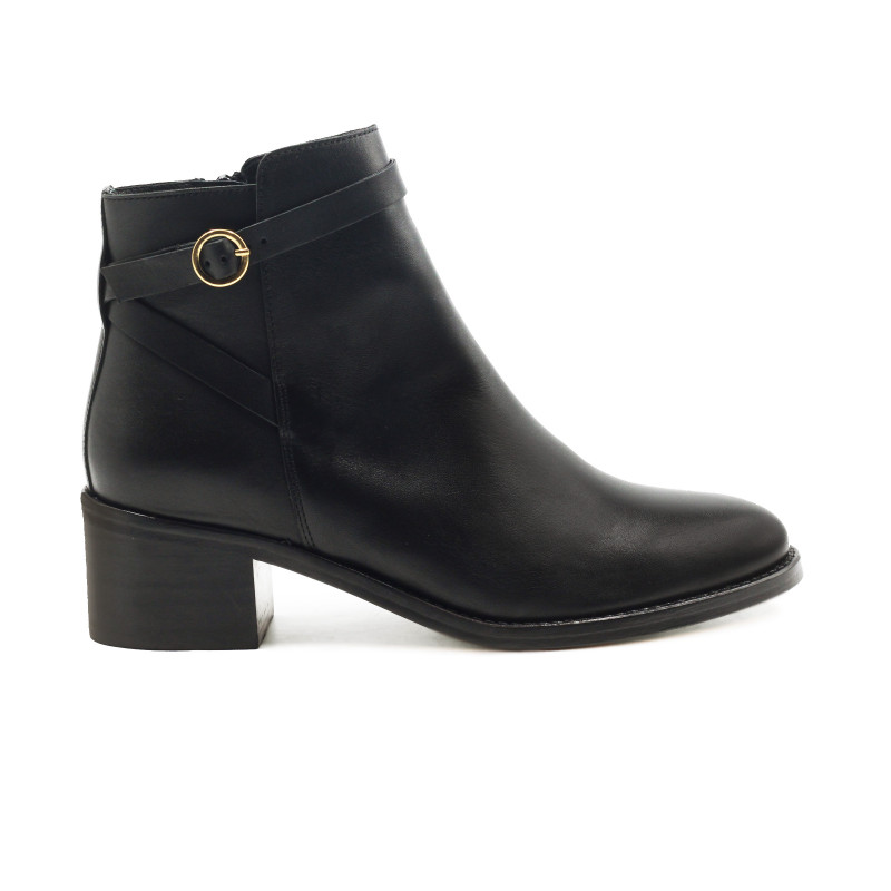 vue extérieur bottines cavalière cuir noir jules & jenn