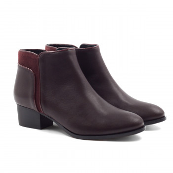 bottines moyen talon cuir bordeaux jules & jenn