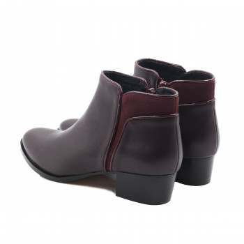 vue arrière bottines moyen talon cuir bordeaux jules & jenn