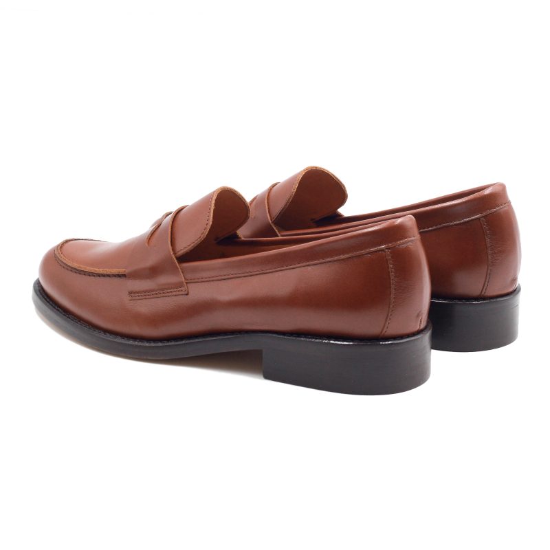 vue arrière mocassins femme cuir camel jules & jenn