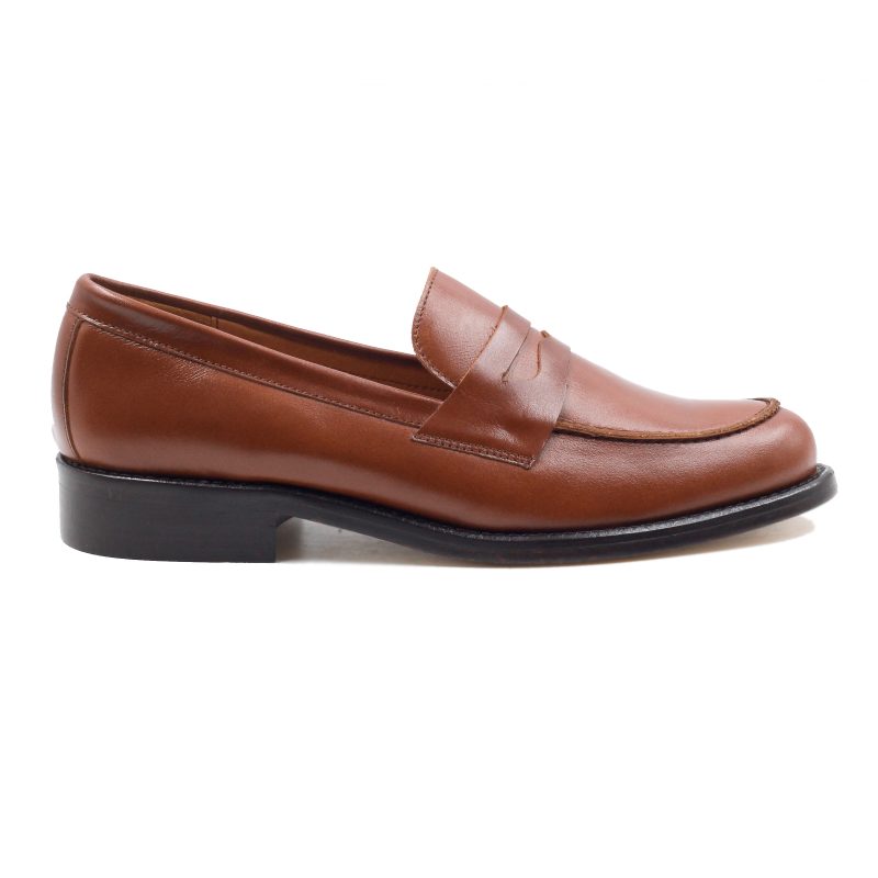vue extérieure mocassins femme cuir camel jules & jenn