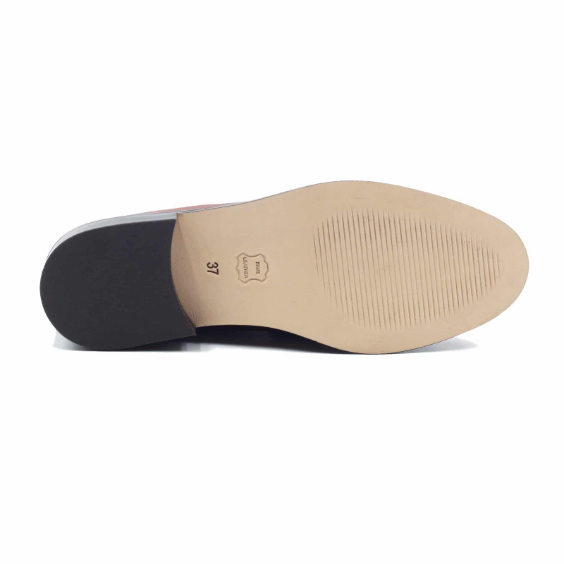 vue dessous mocassins femme cuir camel jules & jenn
