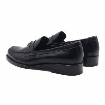 vue arrière mocassins femme cuir noir jules & jenn