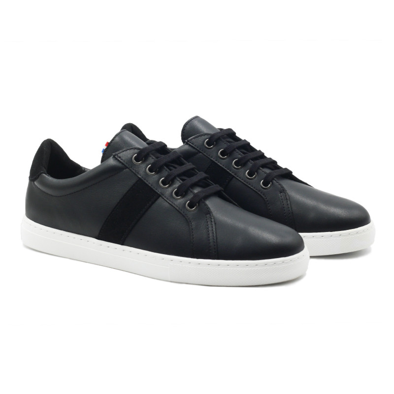 baskets Made in France cuir noir JULES & JENN