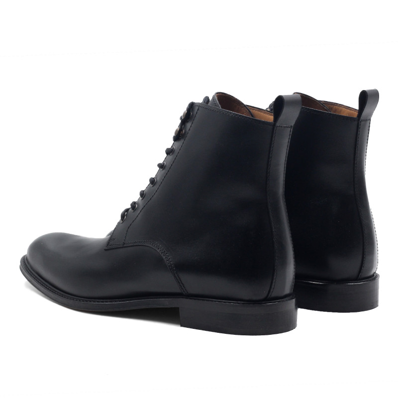 vue arrière boots à lacets cuir noir jules & jenn