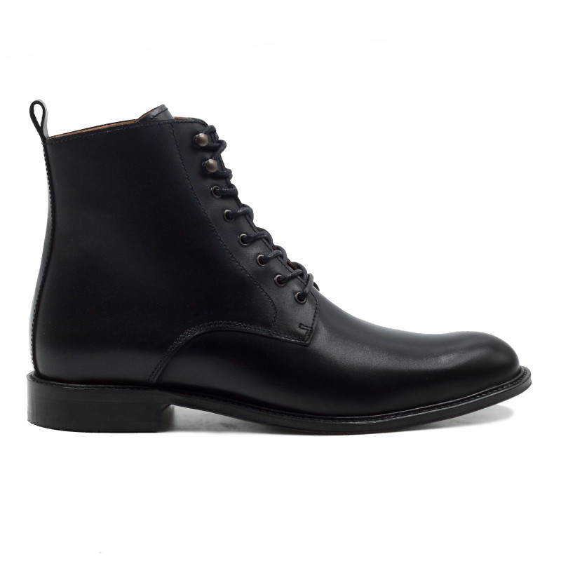 vue extérieur boots à lacets cuir noir jules & jenn