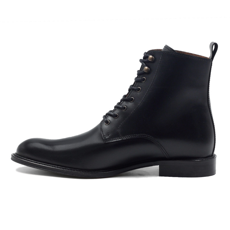 vue intérieur boots à lacets cuir noir jules & jenn