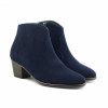vue face bottines cowboy cuir daim bleu jules jenn
