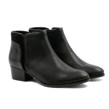 bottines moyen talon cuir noir jules & jenn