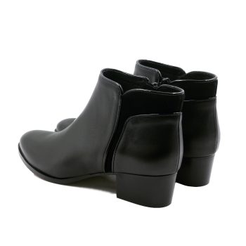 vue arrière bottines moyen talon cuir noir jules & jenn