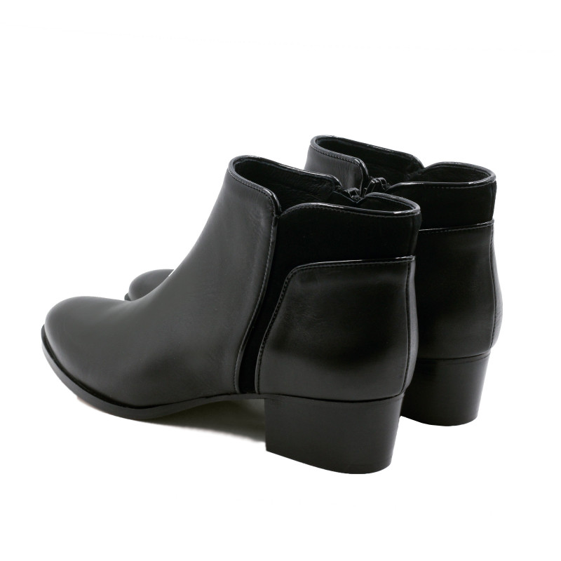 vue arrière bottines moyen talon cuir noir jules & jenn