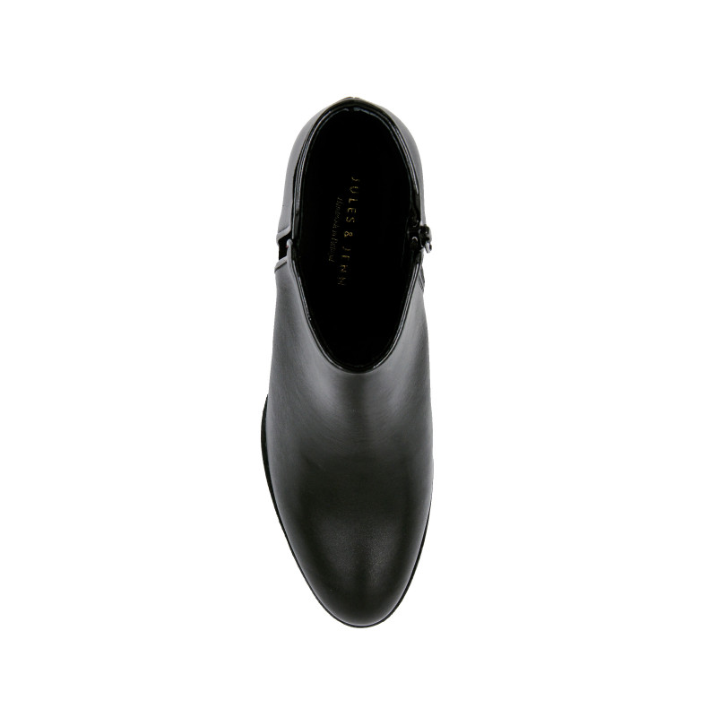 vue dessus bottines moyen talon cuir noir
