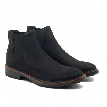 vue face chelsea boots basse cuir nubuck noir jules & jenn