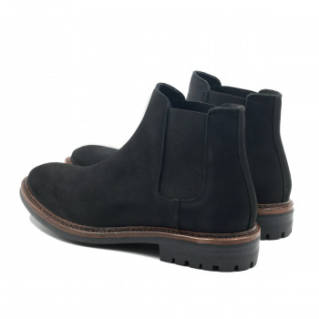 vue arriere chelsea boots basse cuir nubuck noir jules & jenn