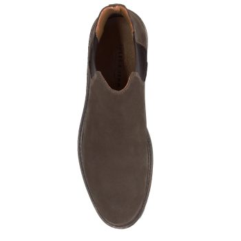 vue dessus chelsea boots basses cuir nubuck marron jules jenn