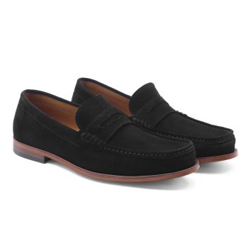 mocassins contemporains cuir daim noir jules & jenn