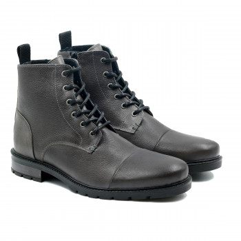 vue face rangers boots cuir graine gris jules & jenn