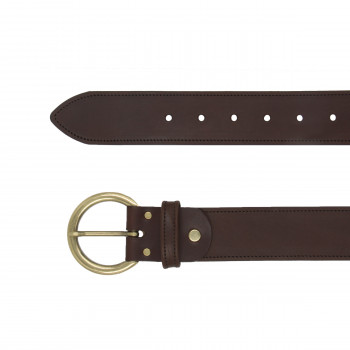 vue dessus ceinture bohème cuir marron jules & jenn