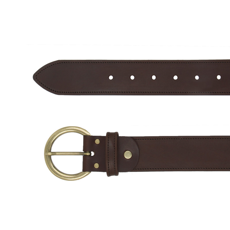 vue dessus ceinture bohème cuir marron jules & jenn