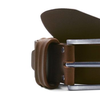gros plan ceinture casual cuir marron jules & jenn
