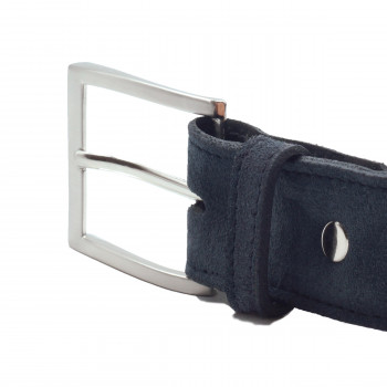 vue boucle ceinture classique cuir daim bleu jules & jenn