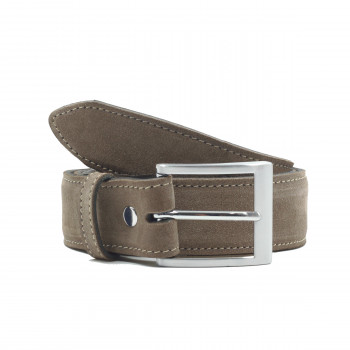 vue face ceinture classique cuir daim taupe jules & jenn