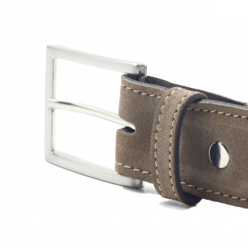 vue boucle ceinture classique cuir daim taupe jules & jenn