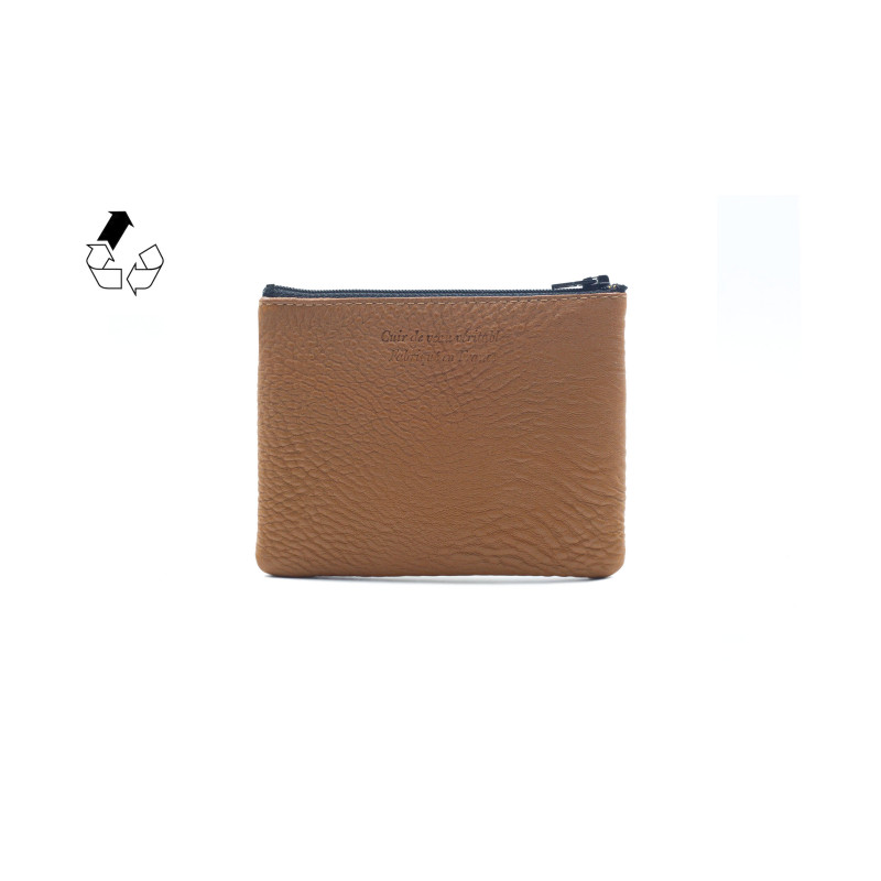 vue arriere pochette cuir graine camel jules & jenn