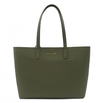 vue face sac cabas cuir kaki jules & jenn