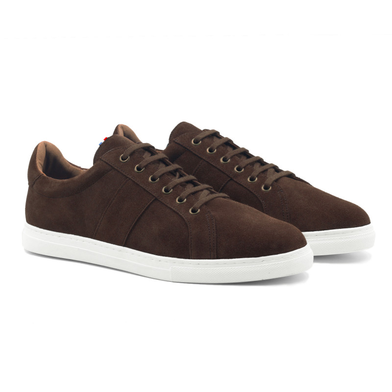 baskets made in france cuir daim marron JULES & JENN