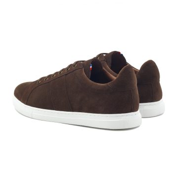vue arrière baskets made in france cuir daim marron JULES & JENN