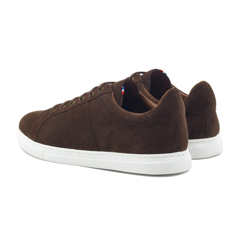 vue arrière baskets made in france cuir daim marron JULES & JENN