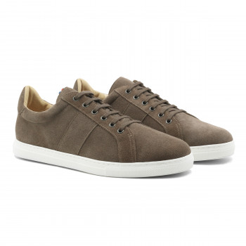 baskets made in france cuir daim taupe JULES & JENN
