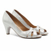 vue face escarpins bout ouvert cuir argente metallise jules & jenn