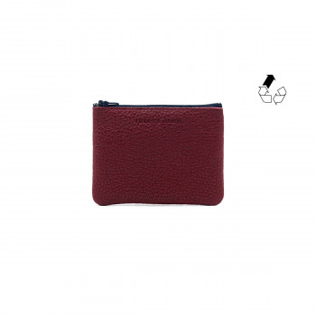 pochette cuir grainé upcyclé bordeaux petit modèle jules & jenn