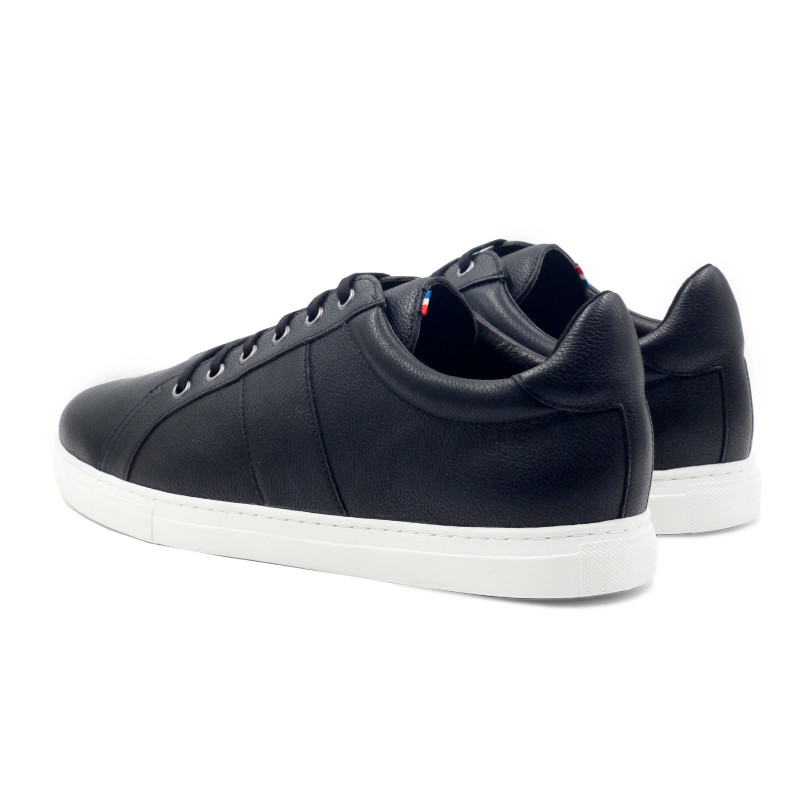 vue arrière baskets made in France cuir grainé noir JULES & JENN