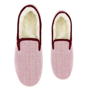 vue dessus charentaises blanc rouge jules & jenn