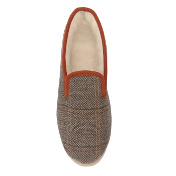vue dessus charentaises marron orange jules & jenn