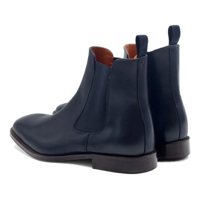 vue arrière chelsea boots cuir bleu JULES & JENN