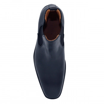vue dessus chelsea boots cuir bleu JULES & JENN
