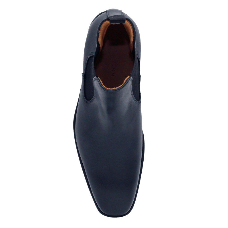 vue dessus chelsea boots cuir bleu JULES & JENN
