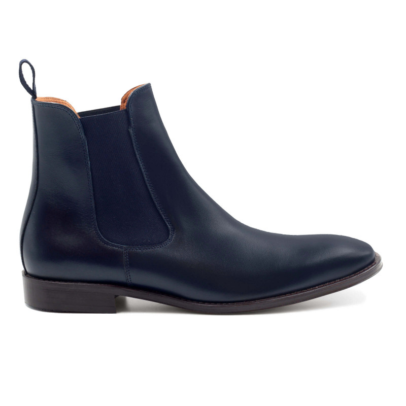 vue extérieur chelsea boots cuir bleu JULES & JENN