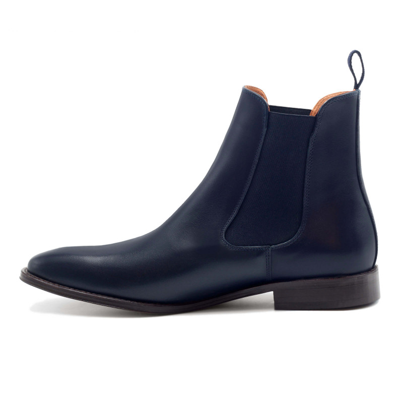 vue intérieur chelsea boots cuir bleu JULES & JENN