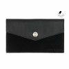Pochette enveloppe cuir upcyclé noir jules & jenn