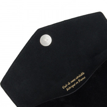 vue serrée pochette enveloppe cuir upcyclé noir jules & jenn