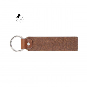 vue arriere porte cles grave cuir upcycle cognac jules & jenn